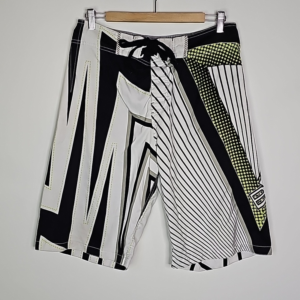 Brody white and black swim shorts